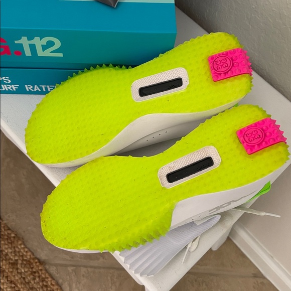 G/FORE White and Neon Green Athletic Shoes - Picture 8 of 9